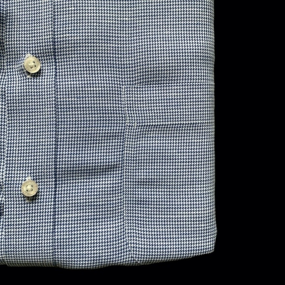 Hart Schaffner Marx Button Down Non Iron Linen Blend Shirt Mens 17 1/2 35 #51C - Picture 7 of 12